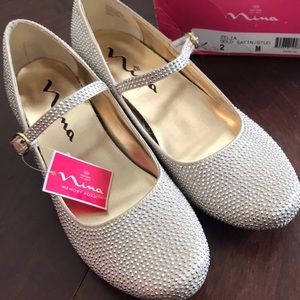 Nina Zelia Gold Satin Dress Shoe